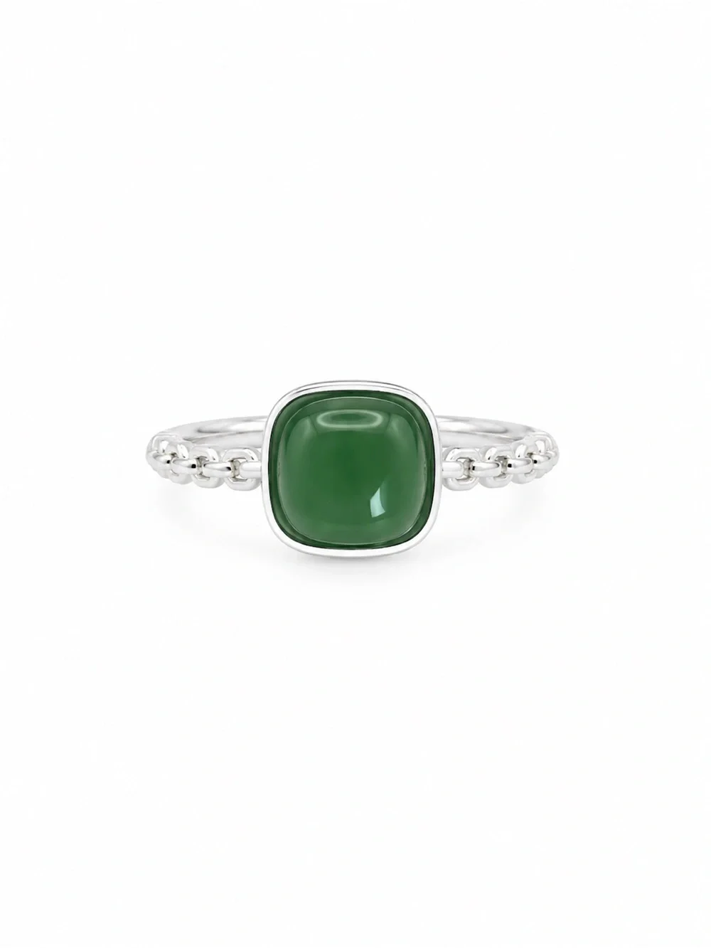 Jade Chain Link Ring (S925) R83
